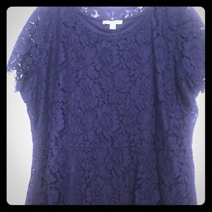 Lace peplum top. Worn once